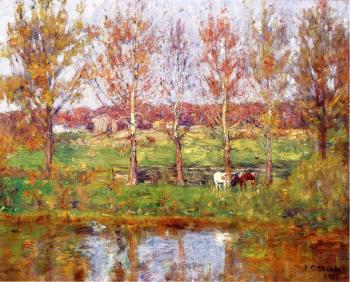 西奧多 尅萊門特 斯蒂爾 Cows by the Stream 西奧多 尅萊門特 斯蒂爾 Cows by the Stream